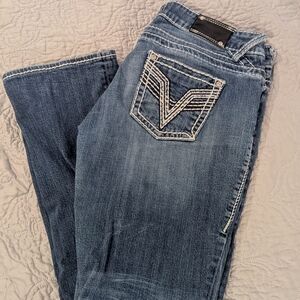 Vigoss Blue Boot Cut Jeans with White Stitching